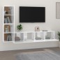 Set di Mobili Porta TV 4 pz Bianco Lucido in Legno Multistrato Set di Mobili Porta TV 4 pz Bianco Lucido in Legno Multistrato