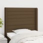 vidaXL Testiera ad Orecchio Marrone Scuro 103x16x118/128 cm in Tessuto vidaXL Testiera ad Orecchio Marrone Scuro 103x16x118/128 cm in Tessuto