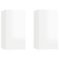 Set di Mobili Porta TV 4 pz Bianco Lucido in Legno Multistrato Set di Mobili Porta TV 4 pz Bianco Lucido in Legno Multistrato
