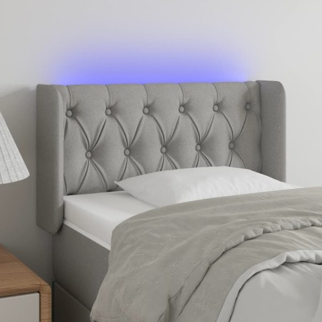 vidaXL Testiera Grigio Chiaro a LED 83x16x78/88 cm in Tessuto