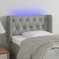 vidaXL Testiera Grigio Chiaro a LED 83x16x78/88 cm in Tessuto vidaXL Testiera Grigio Chiaro a LED 83x16x78/88 cm in Tessuto