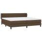 vidaXL Giroletto a Molle con Materasso Marrone Scuro 200x200cm Tessuto