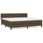 vidaXL Giroletto a Molle con Materasso Marrone Scuro 200x200cm Tessuto