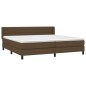 vidaXL Giroletto a Molle con Materasso Marrone Scuro 200x200cm Tessuto