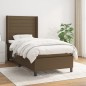 vidaXL Giroletto a Molle con Materasso Marrone Scuro 100x200cm Tessuto