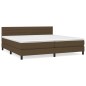 vidaXL Giroletto a Molle con Materasso Marrone Scuro 200x200cm Tessuto