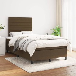 vidaXL Giroletto a Molle con Materasso Marrone Scuro 120x200cm Tessuto