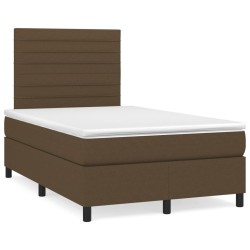 vidaXL Giroletto a Molle con Materasso Marrone Scuro 120x200cm Tessuto