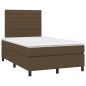 vidaXL Giroletto a Molle con Materasso Marrone Scuro 120x200cm Tessuto