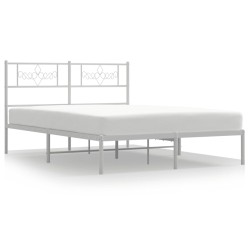 vidaXL Giroletto con Testiera Metallo Bianco 135x190 cm