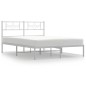 vidaXL Giroletto con Testiera Metallo Bianco 135x190 cm vidaXL Giroletto con Testiera Metallo Bianco 135x190 cm
