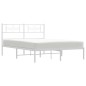 vidaXL Giroletto con Testiera Metallo Bianco 135x190 cm vidaXL Giroletto con Testiera Metallo Bianco 135x190 cm