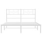 vidaXL Giroletto con Testiera Metallo Bianco 135x190 cm vidaXL Giroletto con Testiera Metallo Bianco 135x190 cm