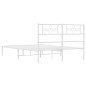 vidaXL Giroletto con Testiera Metallo Bianco 135x190 cm vidaXL Giroletto con Testiera Metallo Bianco 135x190 cm