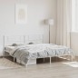 vidaXL Giroletto con Testiera Metallo Bianco 193x203 cm vidaXL Giroletto con Testiera Metallo Bianco 193x203 cm