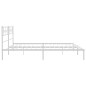vidaXL Giroletto con Testiera Metallo Bianco 193x203 cm vidaXL Giroletto con Testiera Metallo Bianco 193x203 cm