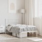 vidaXL Giroletto con Testiera Metallo Bianco 90x190 cm