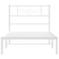 vidaXL Giroletto con Testiera Metallo Bianco 90x190 cm