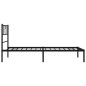vidaXL Giroletto con Testiera Metallo Nero 100x200 cm vidaXL Giroletto con Testiera Metallo Nero 100x200 cm
