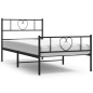 vidaXL Giroletto con Testiera e Pediera Metallo Nero 80x200 cm vidaXL Giroletto con Testiera e Pediera Metallo Nero 80x200 cm