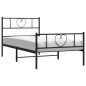 vidaXL Giroletto con Testiera e Pediera Metallo Nero 80x200 cm vidaXL Giroletto con Testiera e Pediera Metallo Nero 80x200 cm