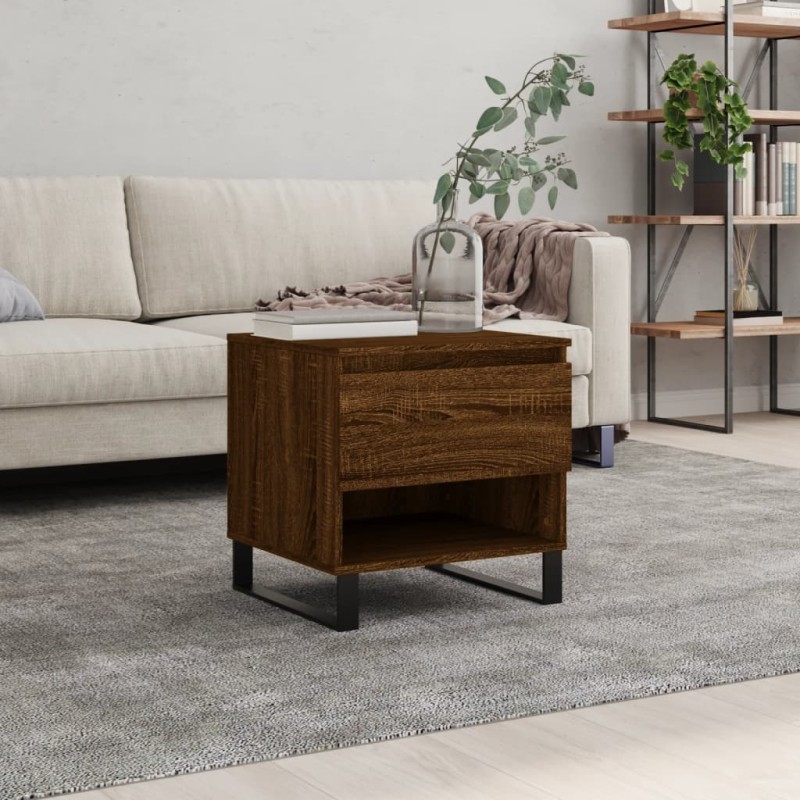 vidaXL Tavolino da Salotto Rovere Marrone 50x46x50cm Legno Multistrato