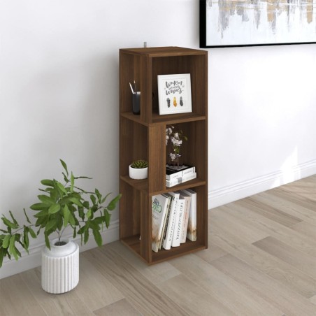 Scaffale Angolare Rovere Marrone 33x33x100 cm Legno Multistrato