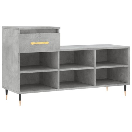vidaXL Scarpiera Grigio Cemento 102x36x60 cm in Legno Multistrato