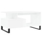 vidaXL Tavolino da Salotto Bianco Lucido 90x49x45 cm Legno Multistrato