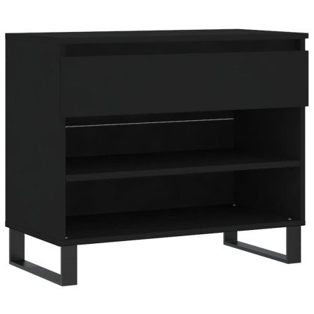 vidaXL Scarpiera Nera 70x36x60 cm in Legno Multistrato