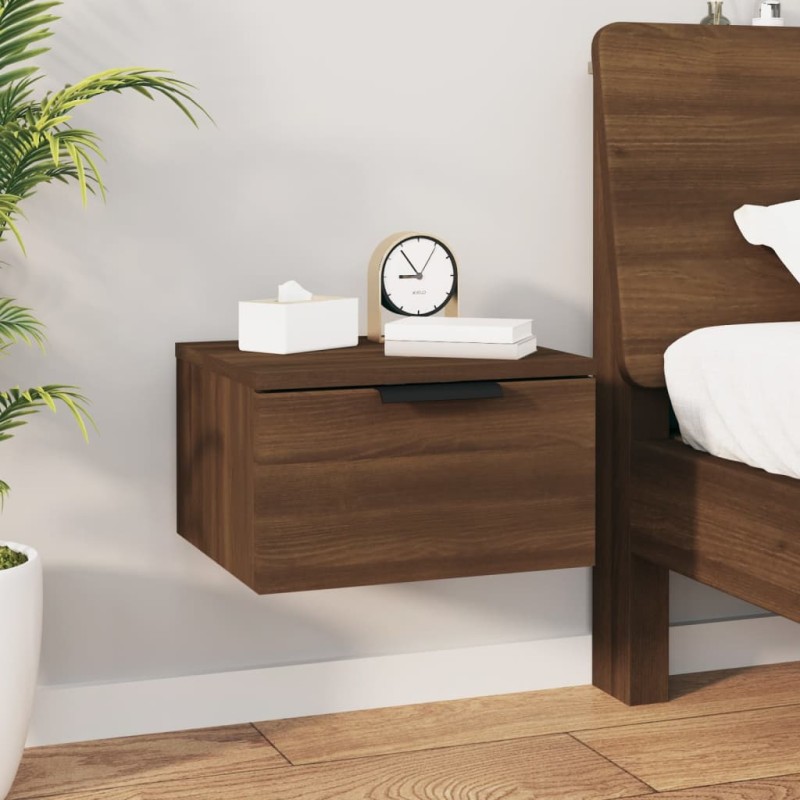 vidaXL Comodino a Muro Rovere Marrone 34x30x20 cm