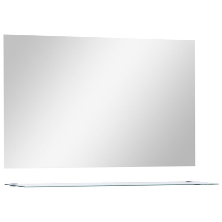 vidaXL Specchio da Parete con Mensola 100x60 cm in Vetro Temperato