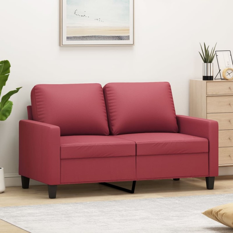 vidaXL Divano a 2 Posti Rosso Vino 120 cm in Similpelle vidaXL Divano a 2 Posti Rosso Vino 120 cm in Similpelle