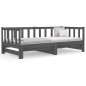 vidaXL Dormeuse Estraibile Grigia 2x(90x190) cm Legno Massello di Pino