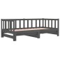 vidaXL Dormeuse Estraibile Grigia 2x(90x190) cm Legno Massello di Pino