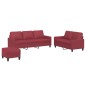 vidaXL Set di Divani 3 pz con Cuscini Rosso Vino in Similpelle vidaXL Set di Divani 3 pz con Cuscini Rosso Vino in Similpelle