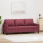 vidaXL Divano a 3 Posti Rosso Vino 180 cm in Tessuto vidaXL Divano a 3 Posti Rosso Vino 180 cm in Tessuto