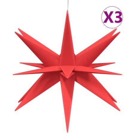 vidaXL Illuminazioni Stella Moravia con LED 3pz Pieghevoli Rosse 43cm