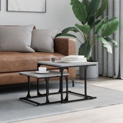 vidaXL Tavolini Salotto Impilabili 2pz Grigio Sonoma Legno Multistrato