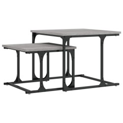 vidaXL Tavolini Salotto Impilabili 2pz Grigio Sonoma Legno Multistrato