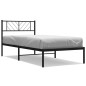 vidaXL Giroletto con Testiera in Metallo Nero 90x190 cm vidaXL Giroletto con Testiera in Metallo Nero 90x190 cm