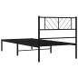 vidaXL Giroletto con Testiera in Metallo Nero 90x190 cm vidaXL Giroletto con Testiera in Metallo Nero 90x190 cm