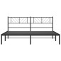 vidaXL Giroletto con Testiera in Metallo Nero 200x200 cm vidaXL Giroletto con Testiera in Metallo Nero 200x200 cm