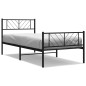 vidaXL Giroletto con Testiera e Pediera Metallo Nero 100x200 cm vidaXL Giroletto con Testiera e Pediera Metallo Nero 100x200 cm