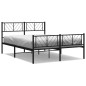 vidaXL Giroletto con Testiera e Pediera Metallo Nero 150x200 cm vidaXL Giroletto con Testiera e Pediera Metallo Nero 150x200 cm