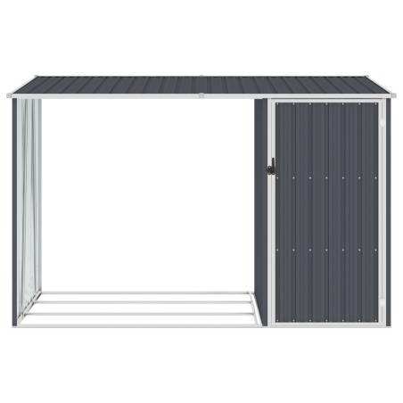 vidaXL Capanno per Legna Antracite 245x98x159 cm in Acciaio Zincato