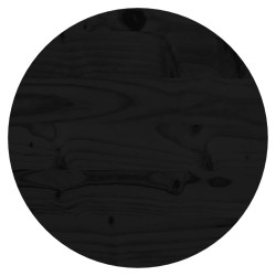 vidaXL Piano Tavolo Rotondo Nero Ø30x3 cm in Legno Massello di Pino