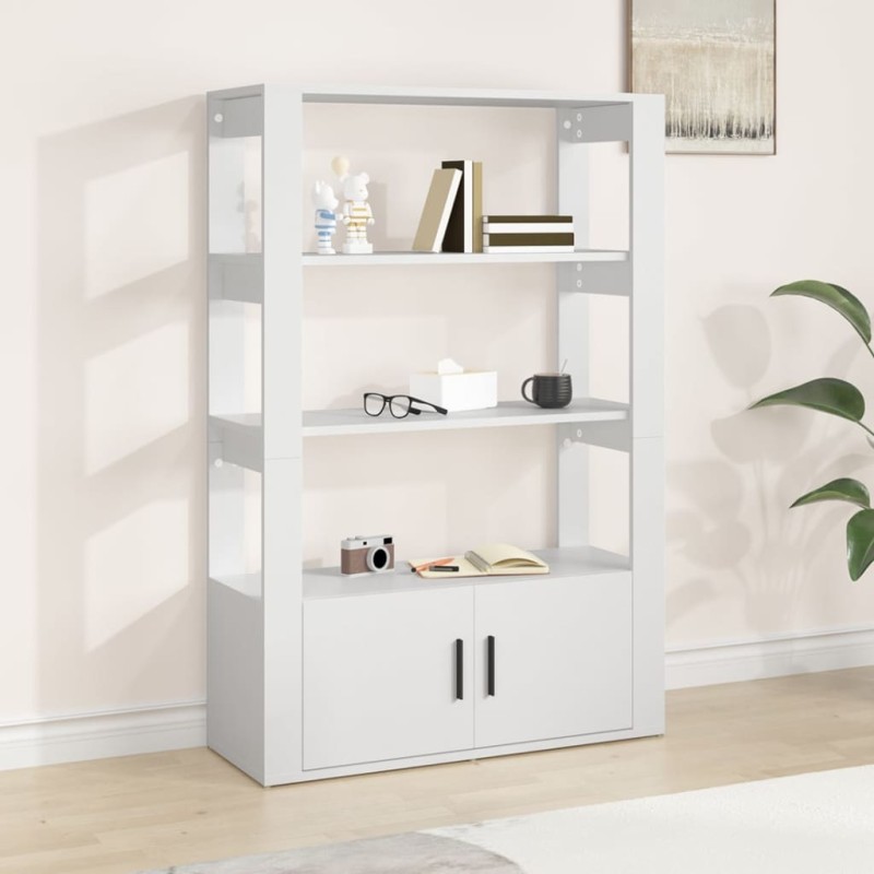 Credenza Bianca 80x30x119,5 cm in Legno Multistrato Credenza Bianca 80x30x119,5 cm in Legno Multistrato