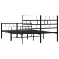 vidaXL Giroletto con Testiera e Pediera Metallo Nero 140x200 cm vidaXL Giroletto con Testiera e Pediera Metallo Nero 140x200 cm
