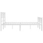 vidaXL Giroletto con Testiera e Pediera Metallo Bianco 160x200 cm vidaXL Giroletto con Testiera e Pediera Metallo Bianco 160x200 cm